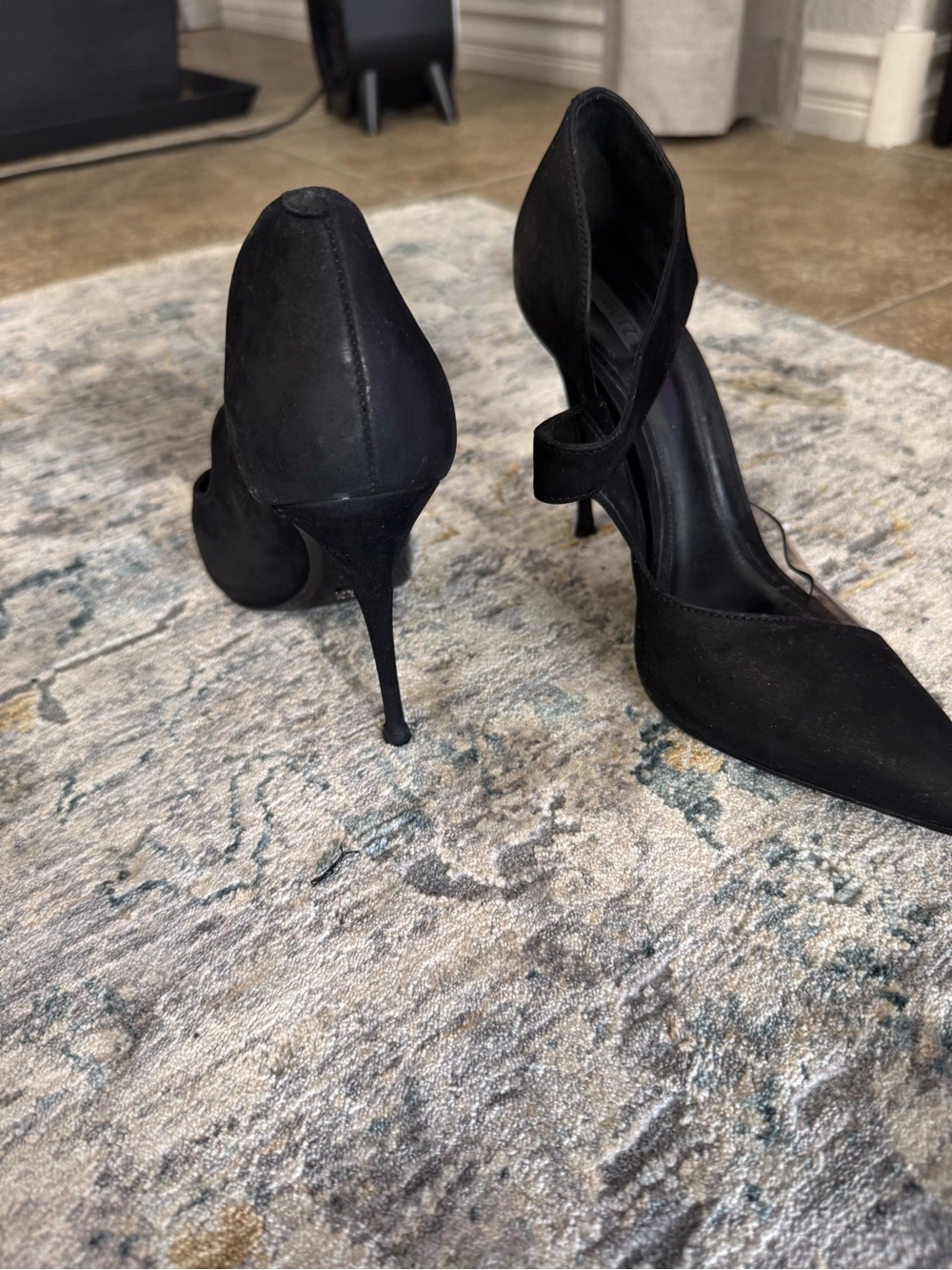 SCHUTZ Black Pointed Wrap-Strap Stiletto Heels - Picture 4 of 6